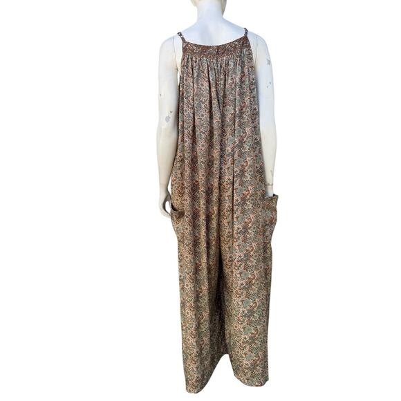 Karma Highway Boho One Size Paisley Wide Leg Jumpsuit - Picture 2 of 7